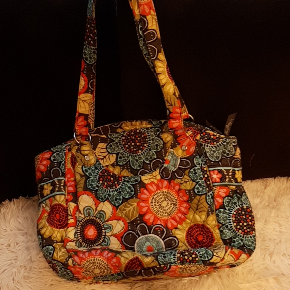 VERA BRADLEY RARE Flower Shower Glenna Satchel
